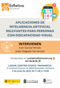 Aplicaciones de inteligencia artificial relevantes para personas con discapacidad visual
